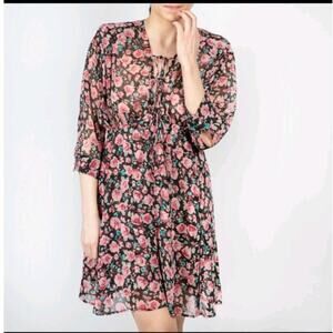 The Kooples Cherry Blossom Silk-Blend Mini Dress Size: 0